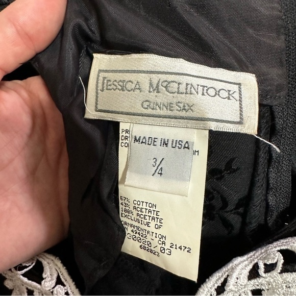 VTG Jessica McClintock Gunne Sax Lace Embroidered Cocktail Dress - Picture 5 of 5